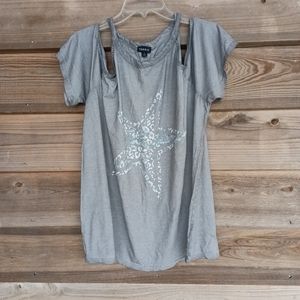 Torrid Graphic Classic Fit Cotton Cold Shoulder Top